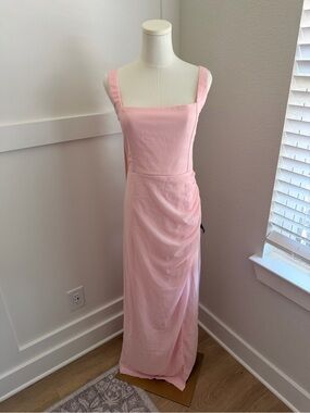 Lulus Light Pink Square Neck Midi/Maxi Dress – Size Large – NWT